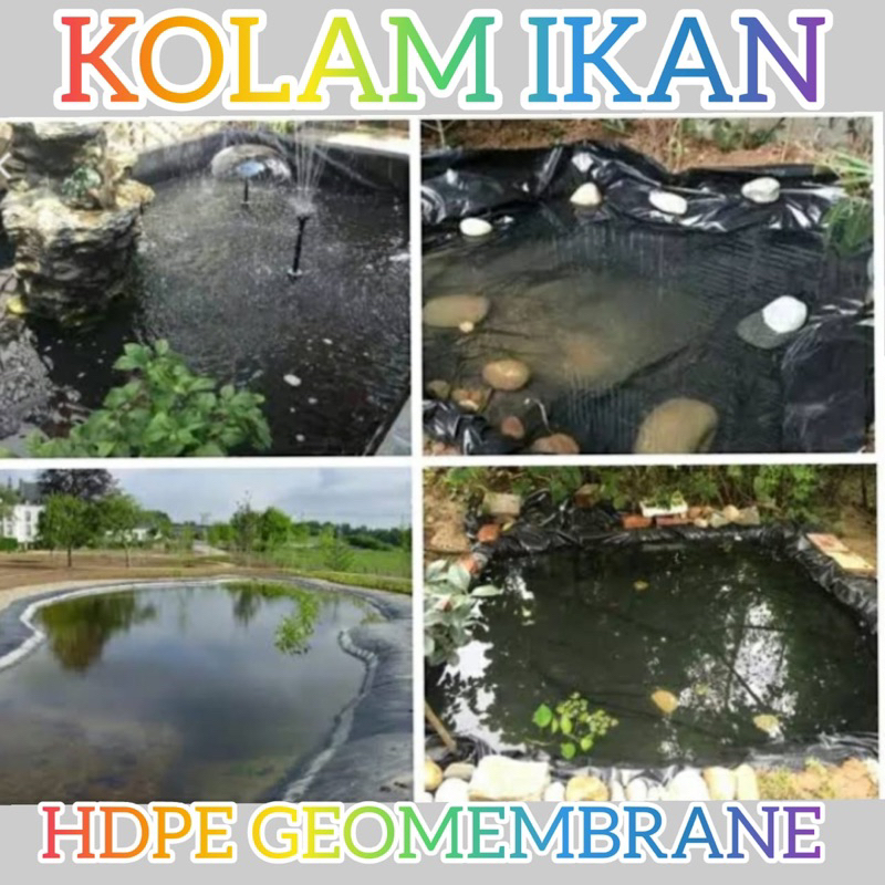 Plastik Hdpe Geomembran Lebar 4 Meter x Panjang Sesuai Pesanan Tebal 200/300 micron ( Kolam ikan,irigasi & Tambak ) - Gambar 3