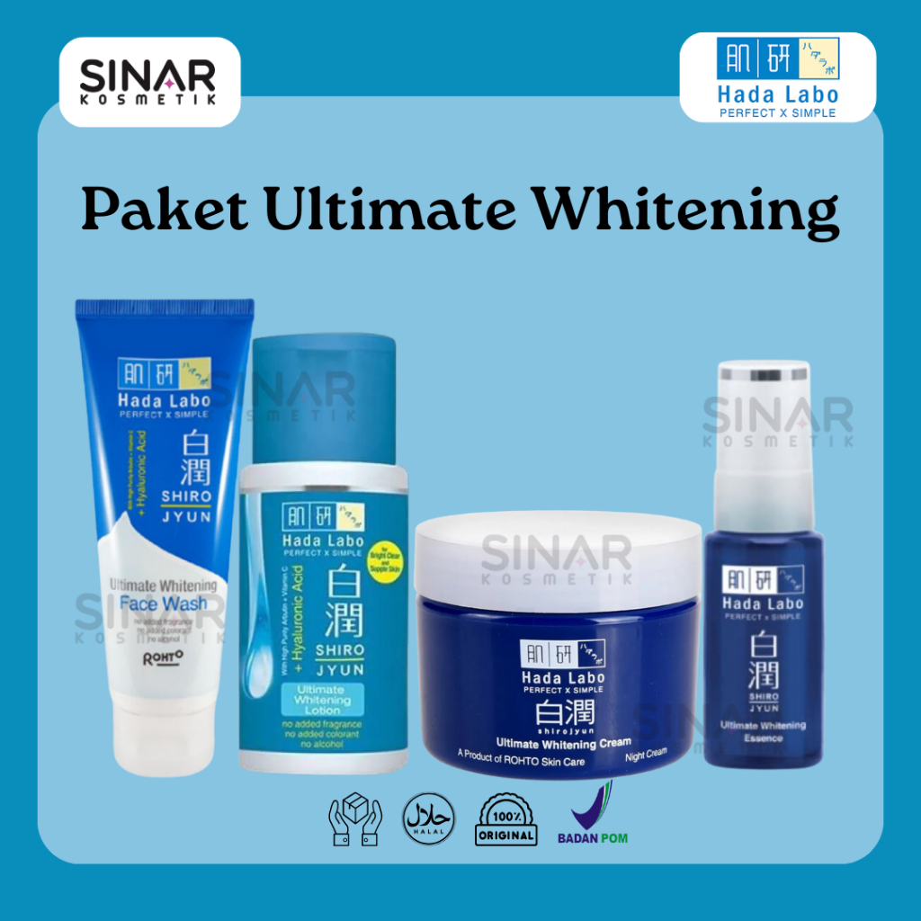 Hada Labo Ultimate Whitening Package (facewash,lotion,cream,essence ...