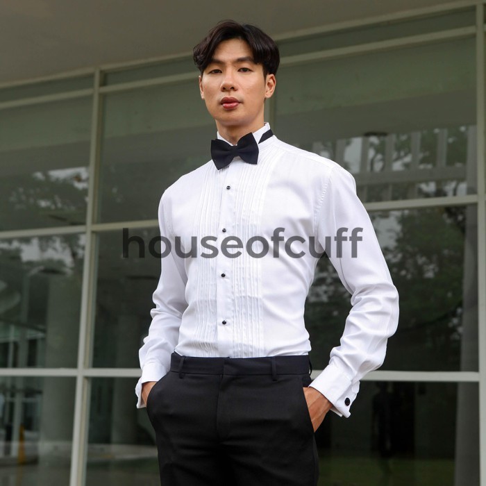 PUTIH KEMEJA White Tuxedo Shirt Wedding Wing Tip Collar Shirt Bowtie ...