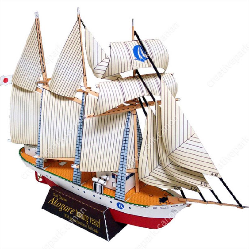 LAYAR Akogare Sailing Ship papercraft Pattern Sheet (CP-Ah16) | Shopee ...