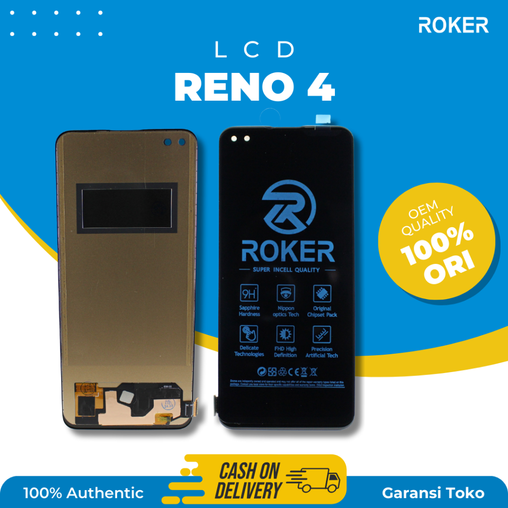 ROKER LCD TOUCHSCREEN OPPO RENO 4 / 4F / 4 Lite / A93 / F17 Pro / Reno4 F / CPH2113 SPH2209 CPH2209 CPH2125 CPH2121 LCD TS FULLSET ORIGINAL BY ROKER