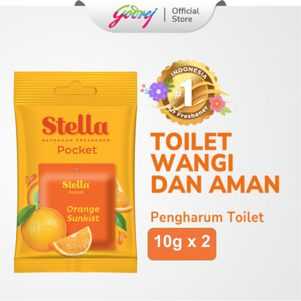 Stella Pocket Bathroom Orange Sunkist 10 gr x 2 Pcs - Pengharum Kamar Mandi
