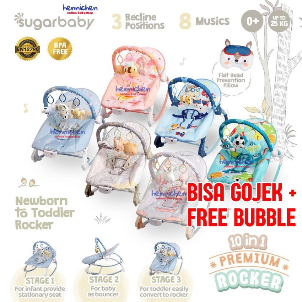 Gojek grab Complete BOUNCER Sugar Baby MANUAL Rocking Chair Baby Bouncher SUGARBABY Rocking XL 10 in 1 3 STAGES Sugar Baby Bouncher Rocker Premium Shopee Singapore