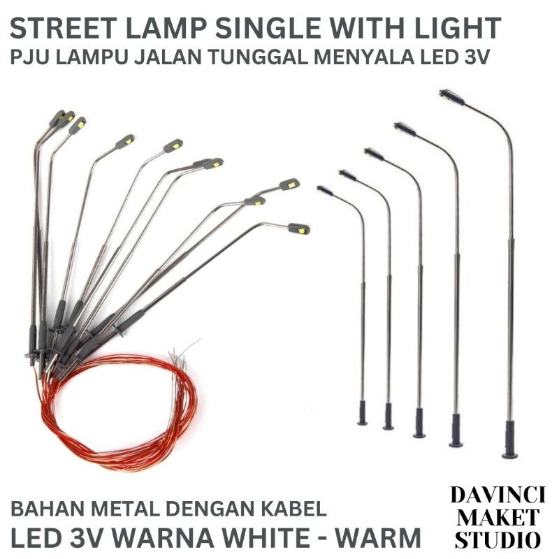 Miniature Single Public Street Lighting Lamp LED 3v Diorama Mockup ...