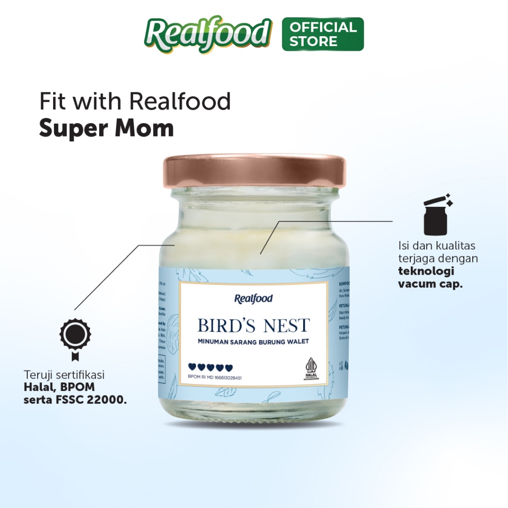 Realfood Triple Bundle Super Mom Minuman Sarang Burung Walet, 36 Jar - Gambar 4