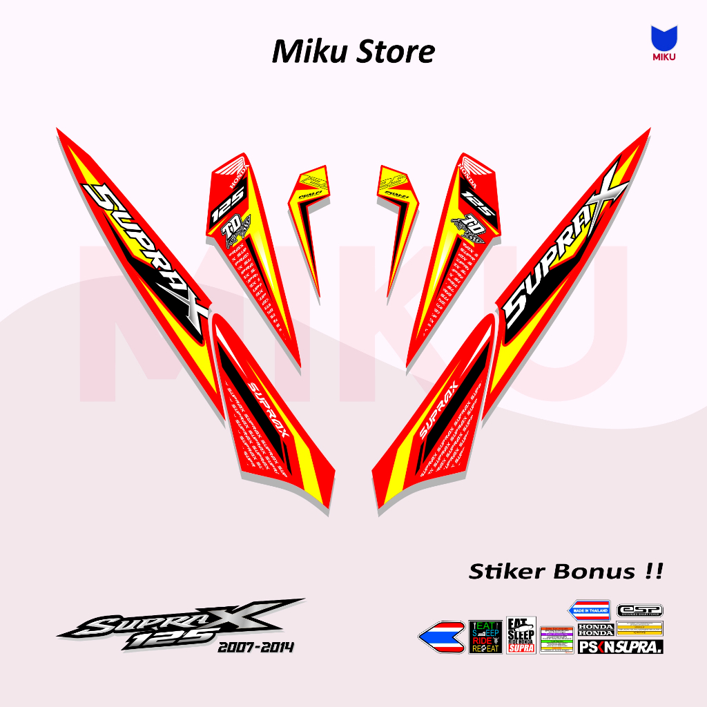 Striping STICKER STICKER SP43D MOTOR SUPRA X 125 R D Carburetor WAVE ...
