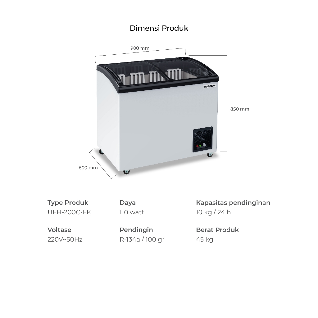 Maspion Freezer 200 Liter UFH-200 C FK - Gambar 2