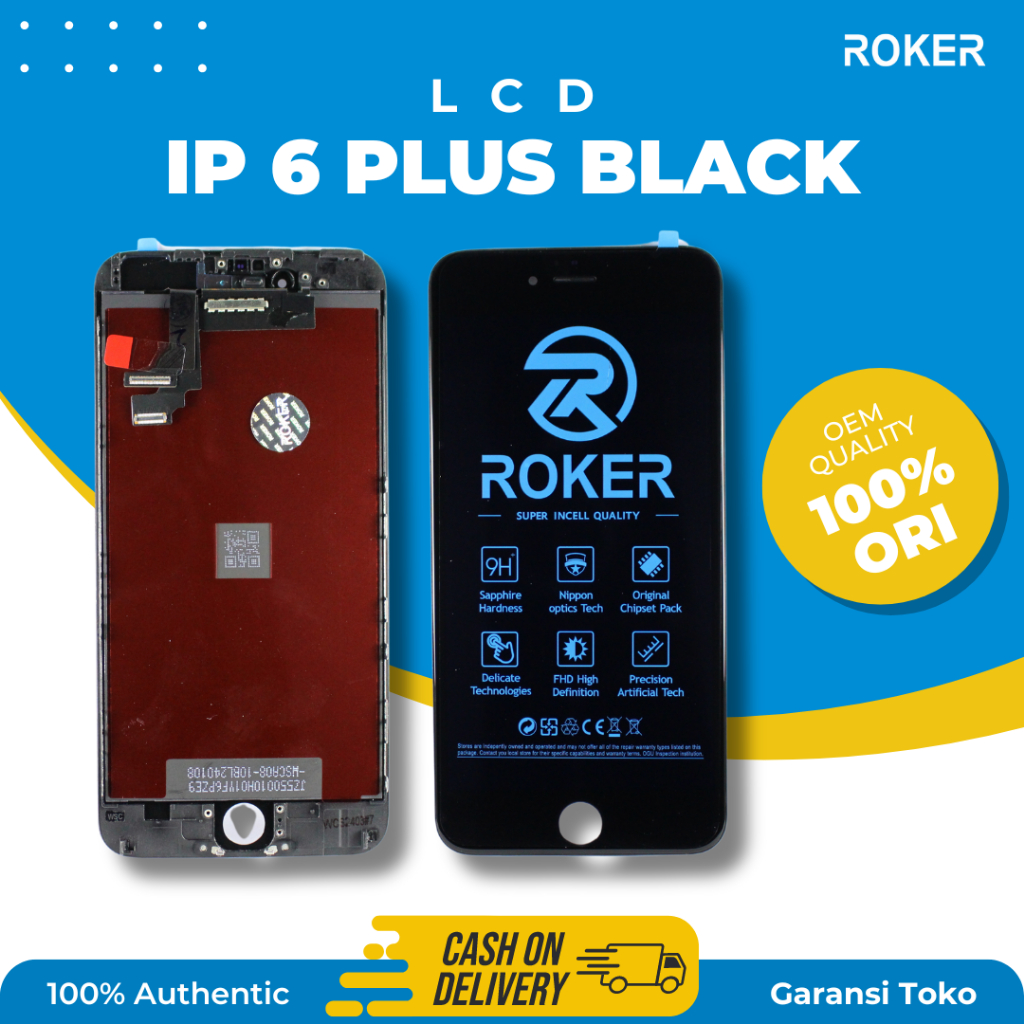 ROKER LCD TOUCHSCREEN IP 6 PLUS HD+ FULLSET BY ROKER