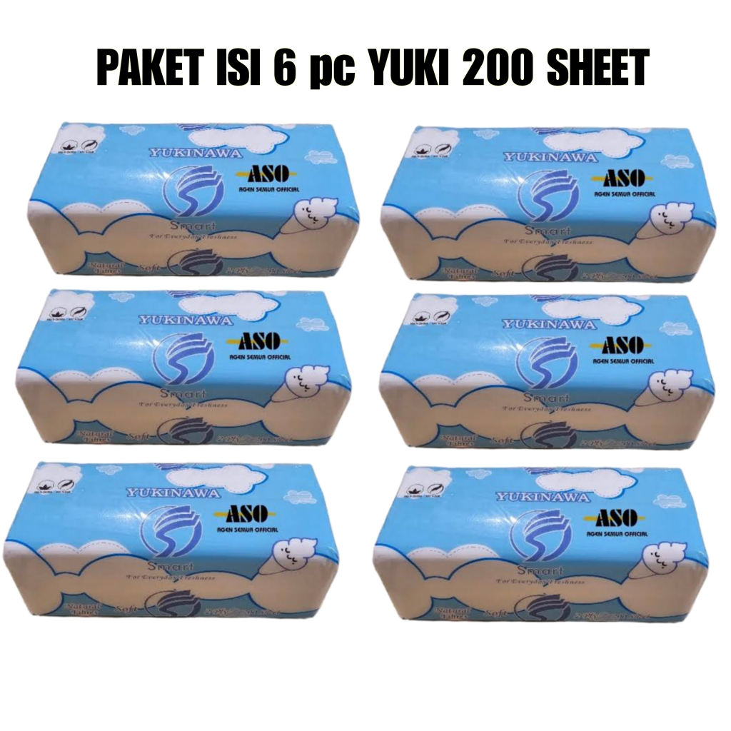 [PAKET ISI 6 ] Tisu Tissue YUKI 200 sheet yukinawa 2ply Ness 200 facial tissuePROMO !!!