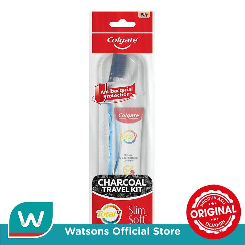 Colgate Toothbrush Slimsoft Travel Kit Charcoal 35g - Gambar 2