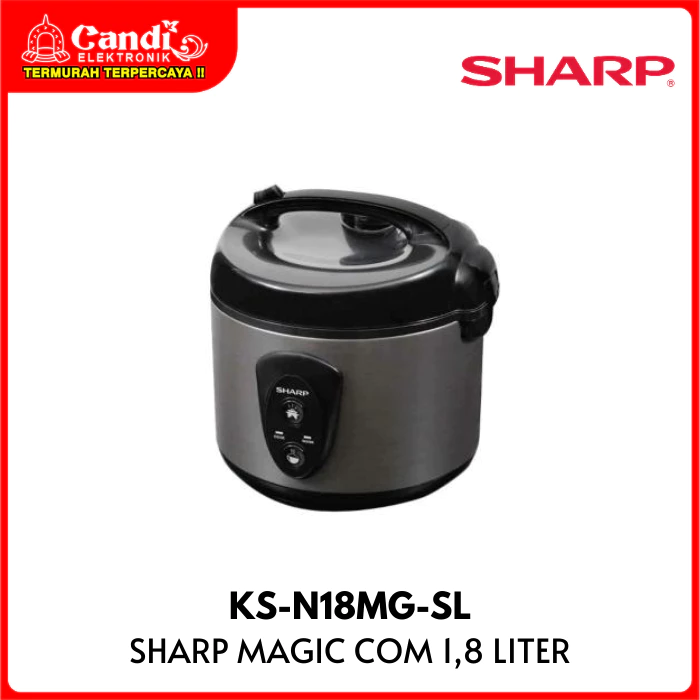 SHARP Rice Cooker Kapasitas 1,8 Liter Non-Stick KS-N18MG-SL