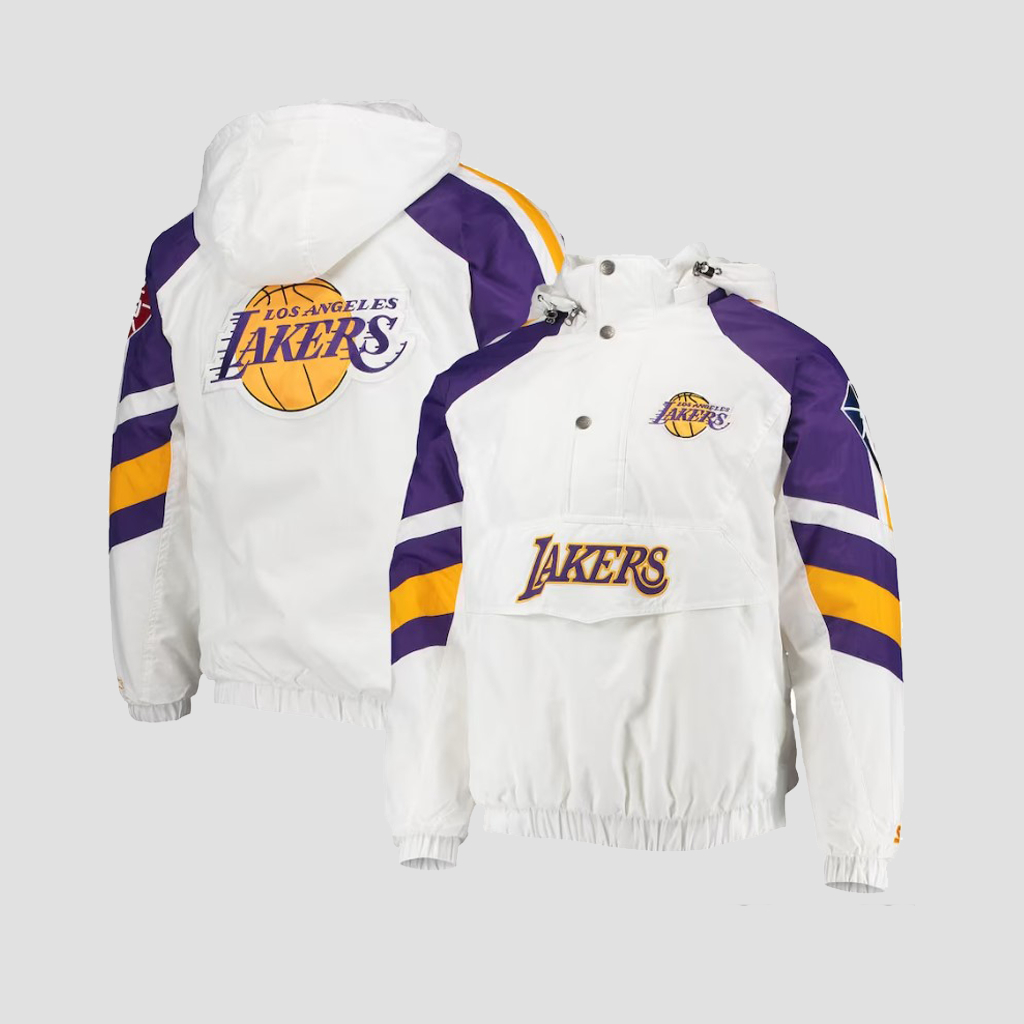 Anorak Lakers Basketball Jacket Doraemon Pockets Full Embroidery Men Women Shopee Singapore