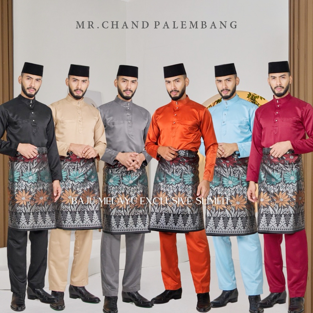 Mr.Chand Men's Malay Shirt and Pants Set Teluk Belanga Cekak Musang ...