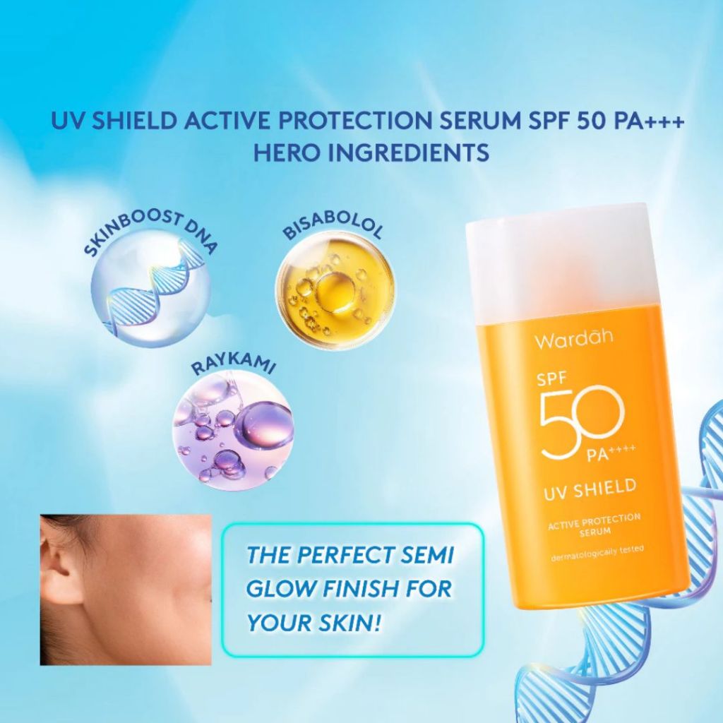 Wardah UV Shield Active Protection Serum SPF 50 35 ml / Merah Jingga Official - Gambar 4