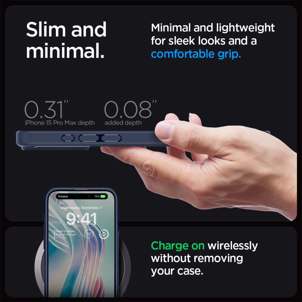 SPIGEN Case iPhone 15 Pro Max Plus Ultra Hybrid MagFit Magsafe Clear Matte Slim Anti-Crack Shock Casing - Gambar 3