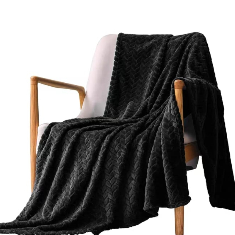 Hotel Blanket Imported Single Adult Soft Material Zigzag Embossed Motif