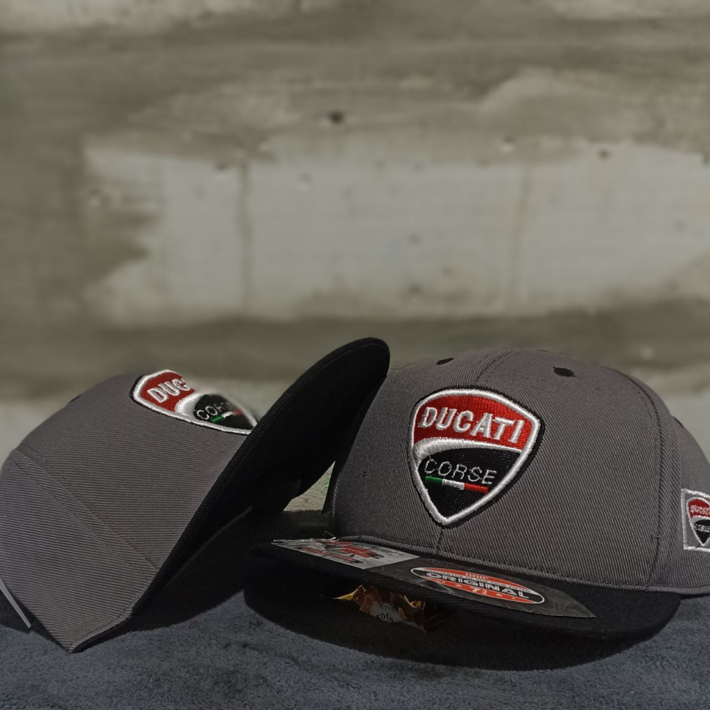 HITAM Black Gray Grief Hat/246/ Ducati Hat/ Snapback Racing Hat/ Ducati ...