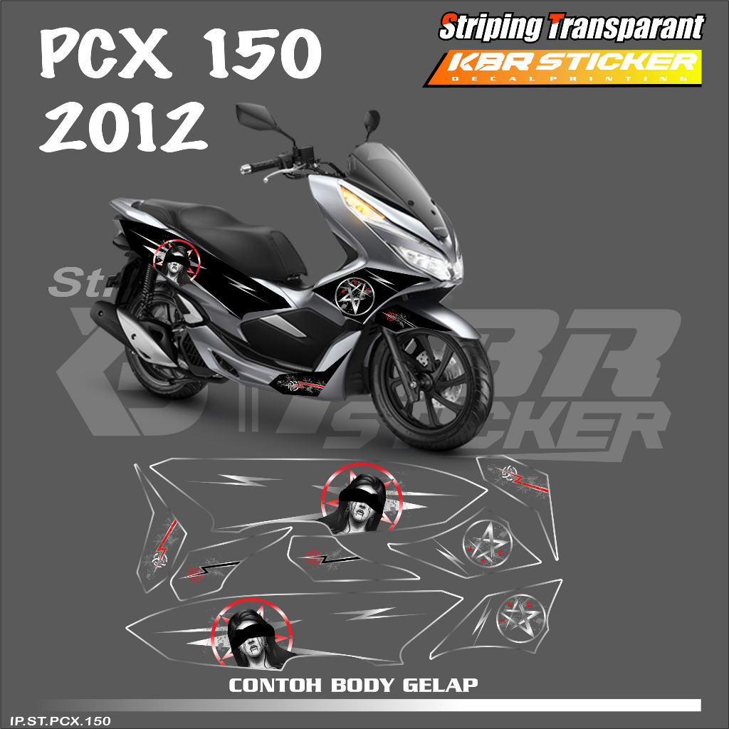 HONDA PCX 150 2012 MOTORCYCLE STRIPING STICKERS LIST STICKERS ...