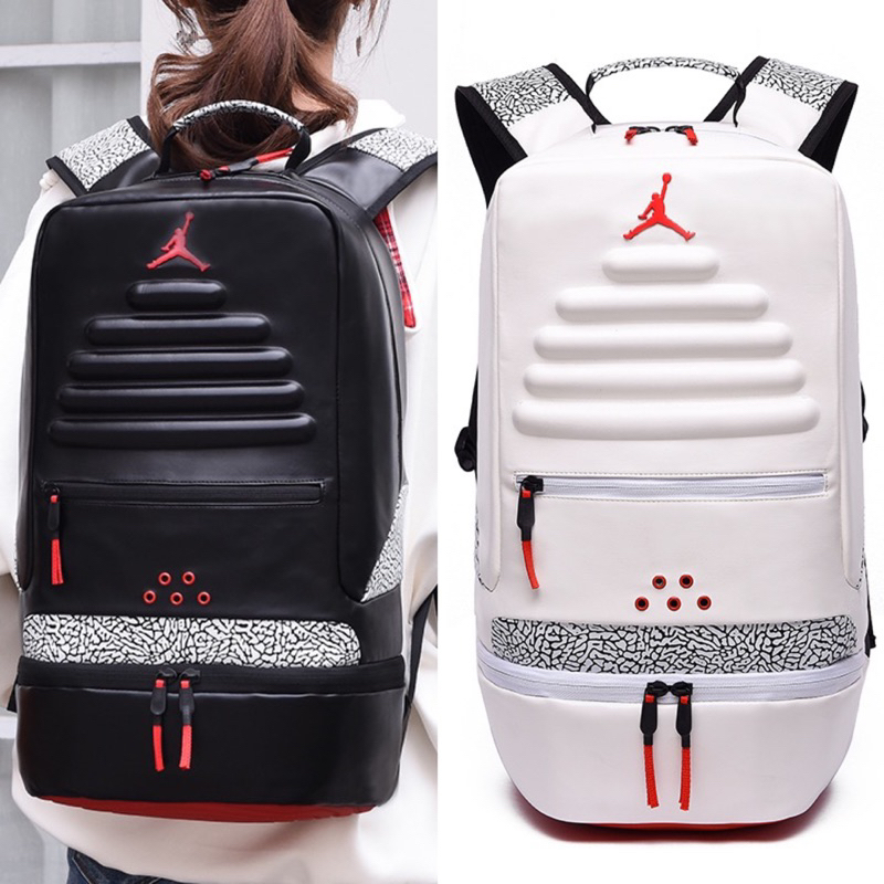 White leather best sale jordan backpack