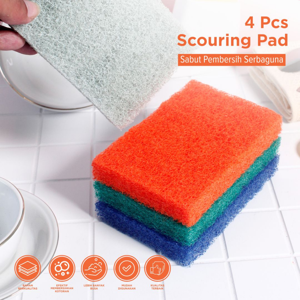 CaTalina 4 Pcs Spons Sabut Cuci Piring