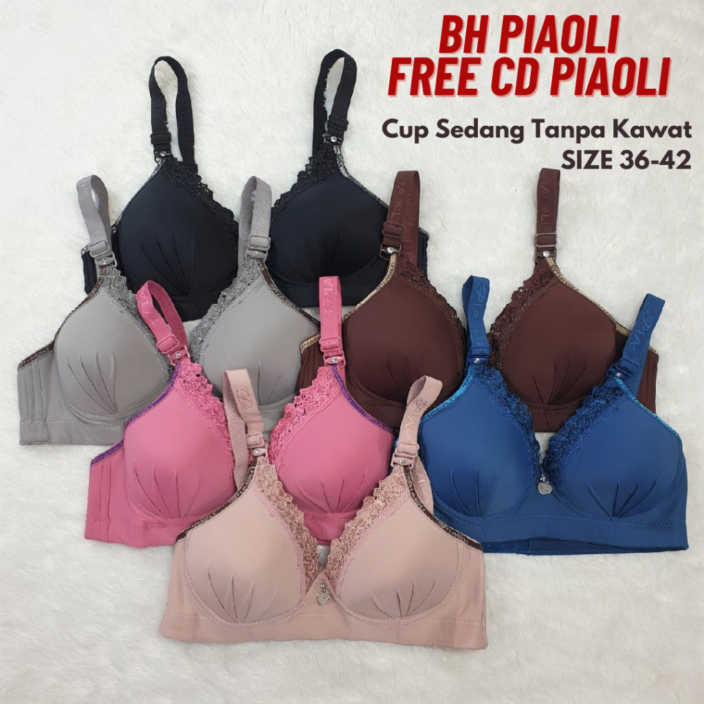 3pcs Thin Foam Bras Without Wire Free Panties