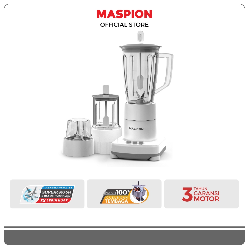 Maspion Pelumat Blender with Wet Miller and Dry Miller 1 Liter MT-1273 PL - Gambar 2