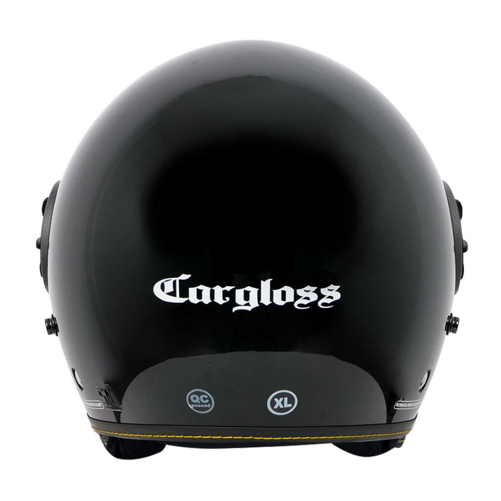 Cargloss YRM Helm Half Face - Deep Black Glossy - Gambar 4
