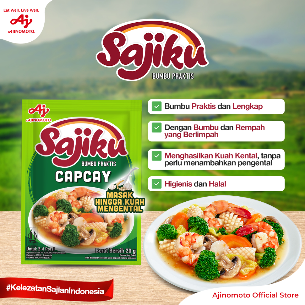SajikuÂ® Bumbu Praktis Capcay 20G (10pcs) - Menghasilkan Kuah Kental - Gambar 2