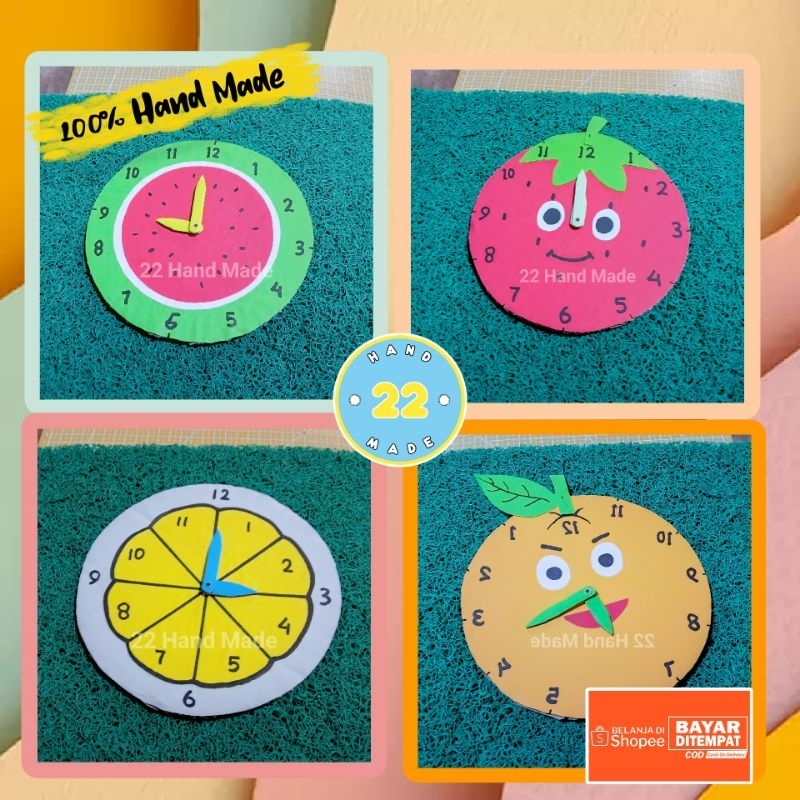 Craft a toy wall clock from fruit character cardboard | Shopee Singapore