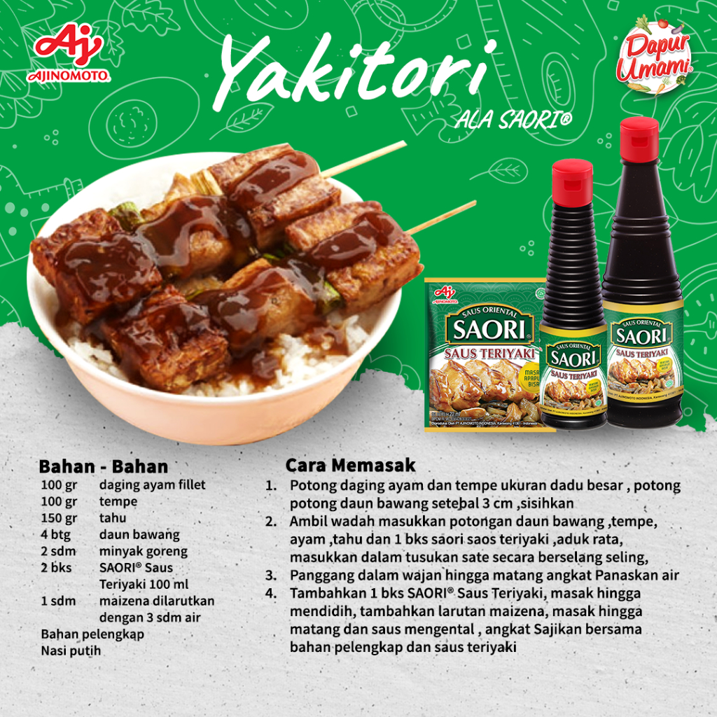 SAORIÂ® Saus Oriental Teriyaki 275ML (1pc) - Saus Ala Jepang Rasa Gurih Manis - Masak Apapun Bisa - Gambar 3