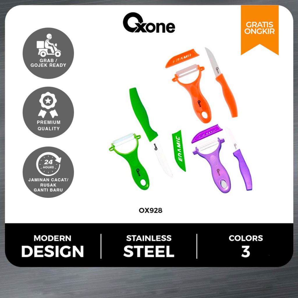 Oxone OX928 2 Pcs Ceramic Pisau Set - Peeler