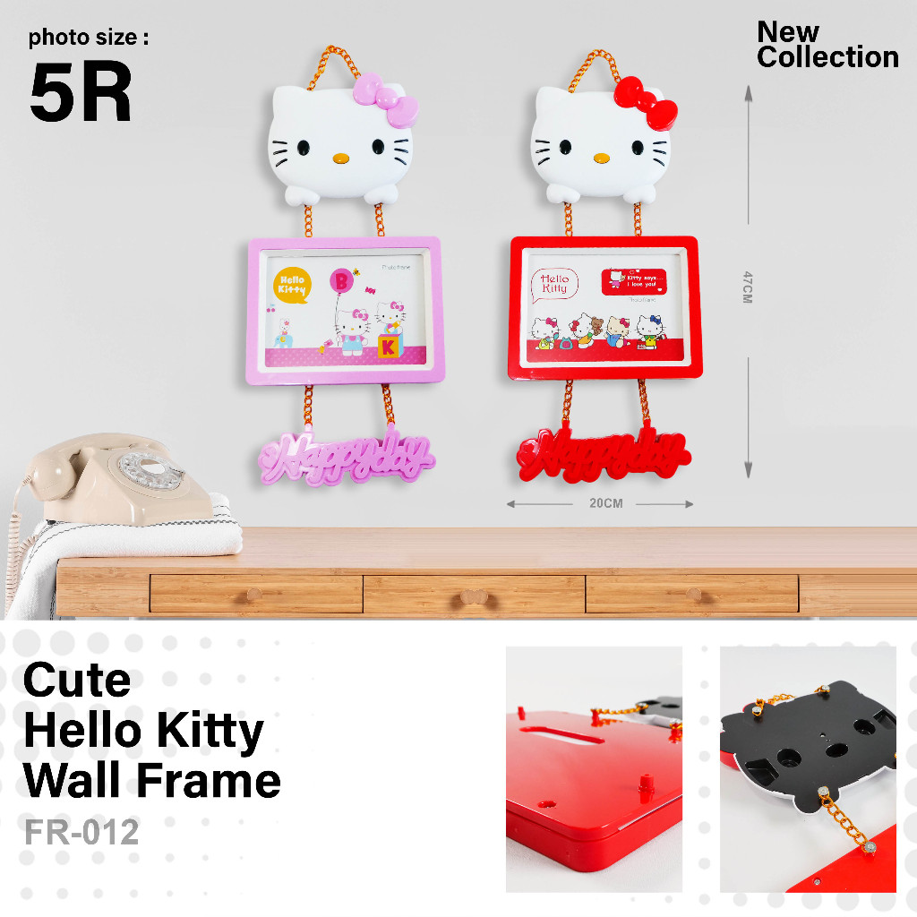 Cute Photo Frame Hellokitty Shape Photo Frame Size 5R Cute | Shopee ...