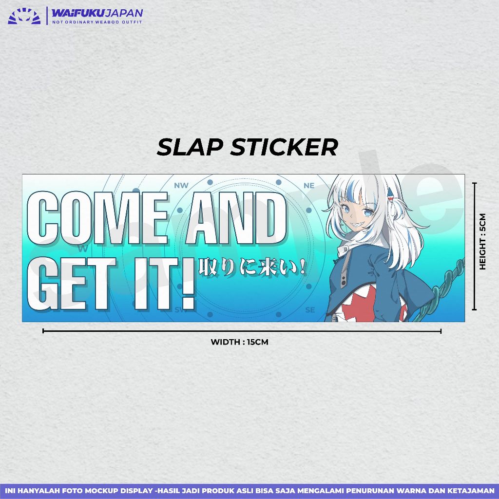Jdm Hololive EN Anime Slap Sticker - Gawr Gura | Shopee Singapore