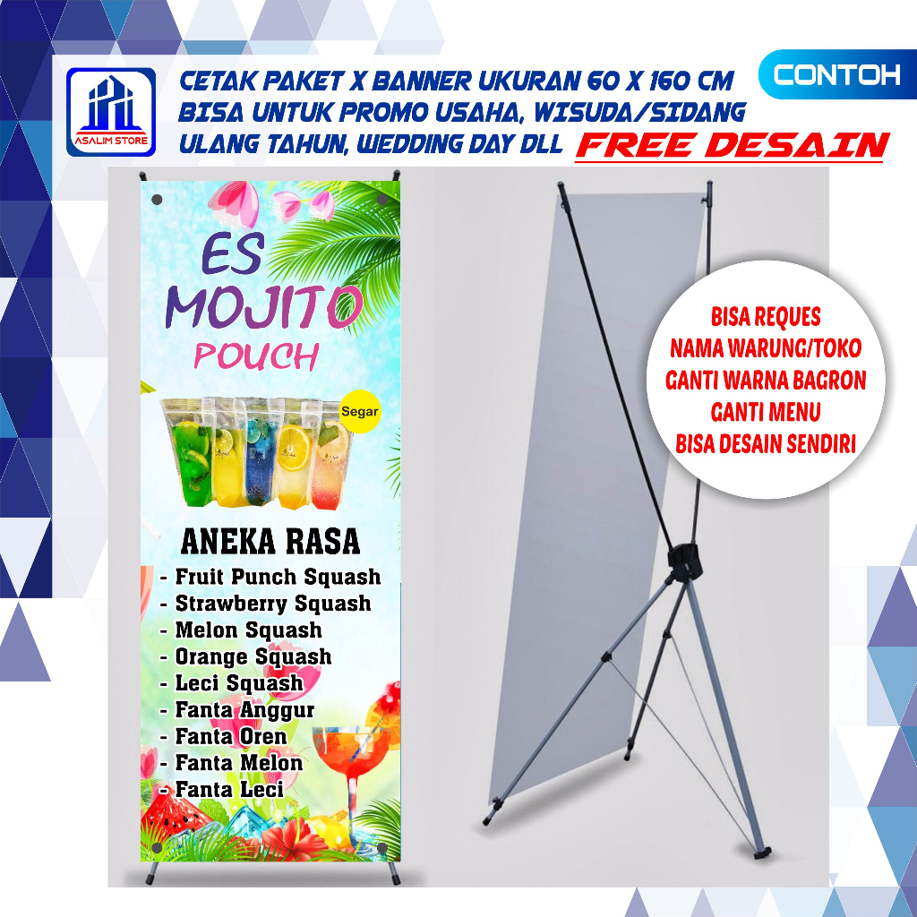 Ice Mojitos Pop ice Banner 60x160 cm Standing X Promotional Banner ...