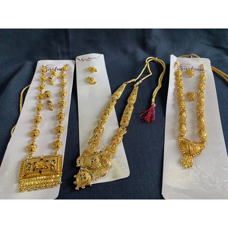 Wedding gold sales long necklace