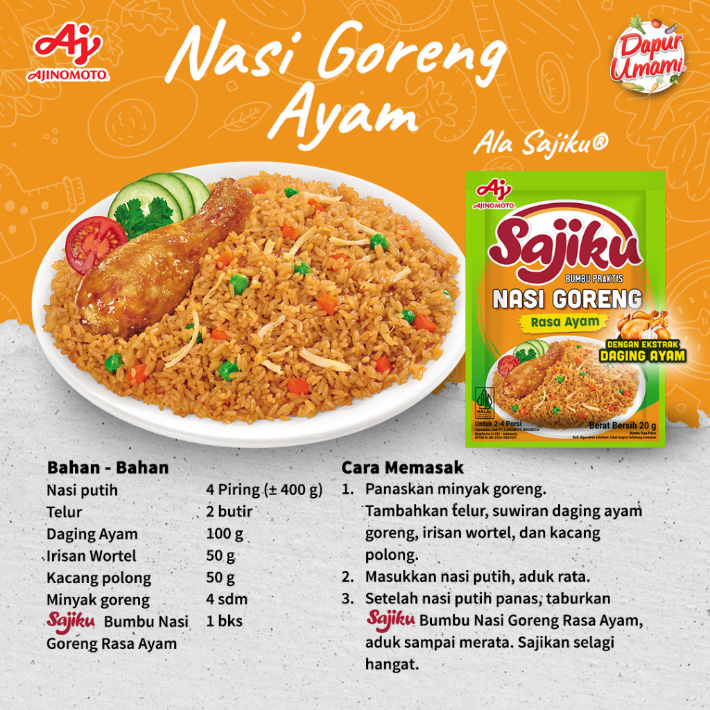 SajikuÂ® Bumbu Nasi Goreng Ayam 10pcs Lezat - Gambar 3