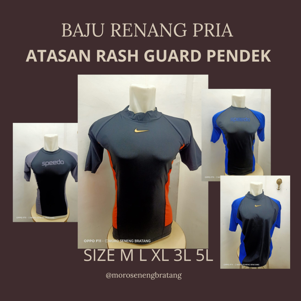 Rash guard SPEEDO ML XL 3L 5L short sleeve adult men's swimsuit top ...