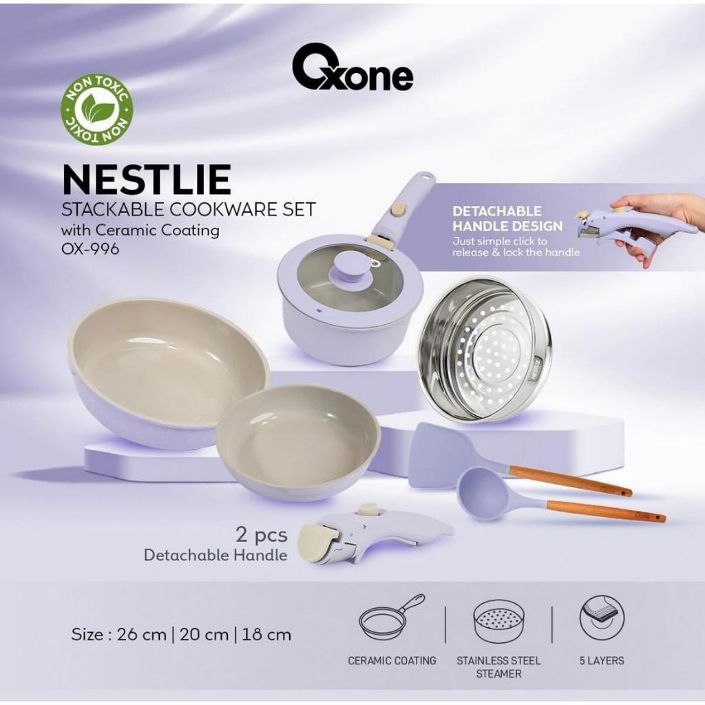 Oxone OX996 Nestlie Stackable Cookware with Detachable Handle - Gambar 4