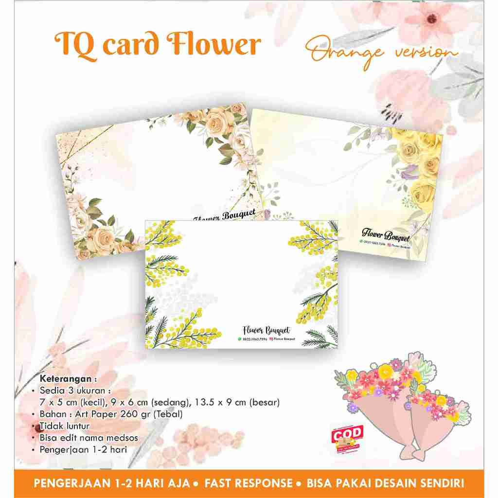 [40 pcs] TQ Card Flower / Flower / Bouquet / Thank You Card / Thank You ...