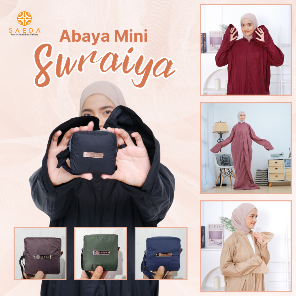SAEDA - (FREE Face Prayer Mat) Mukena Traveling Mini Pouch Abaya ...