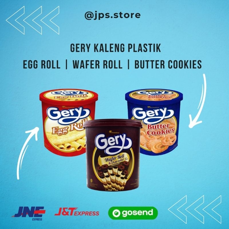 Gery Plastic Can Bucket Egg Roll Wafer Roll Butter Cookies Eid Snacks ...