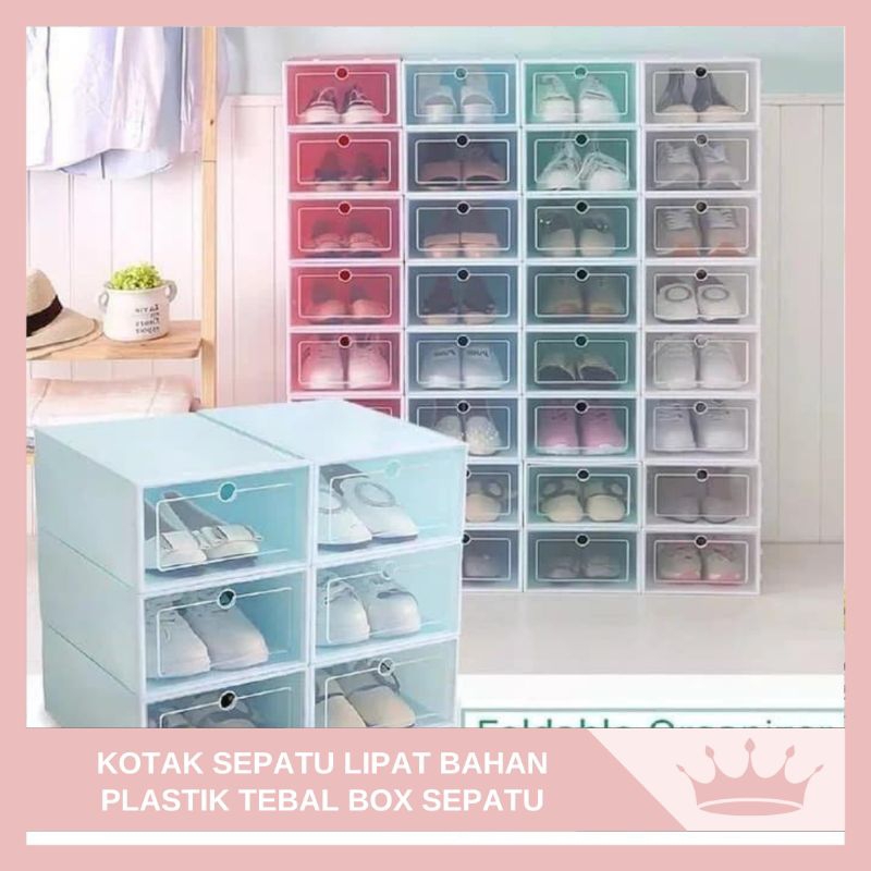 THICK, MULTIPURPOSE TRANSPARENT SHOE BOX / FOLDABLE SHOE RACK SHOE BOX ...