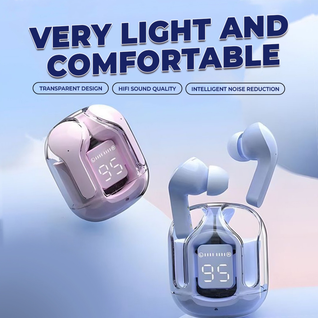 Matei Headset Bluetooth Wireless AIR31 Earphone In Ear Noise-Cancelling Bluetooth Bass stereo HiFi LED Display Headphone - Gambar 4