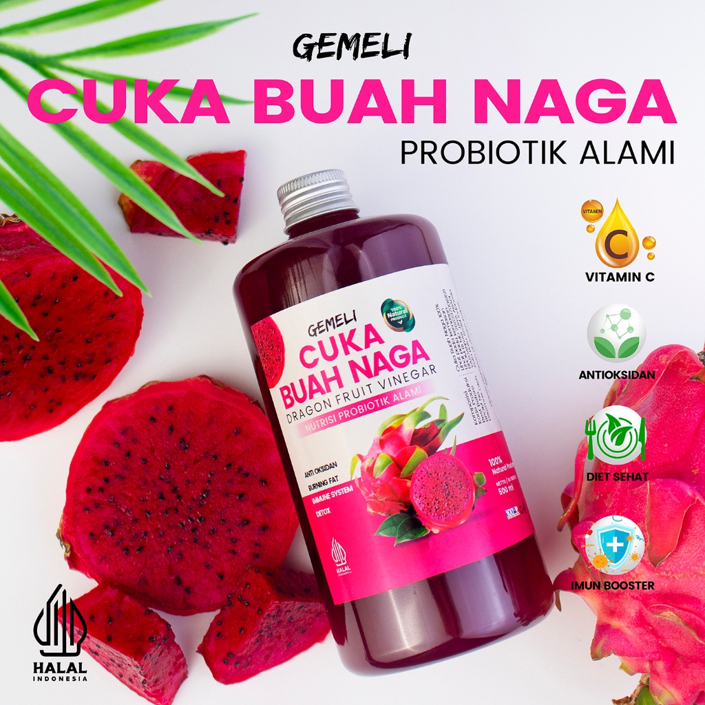 Cuka Buah Naga Gemeli Original 500ml With Mother - Gambar 4