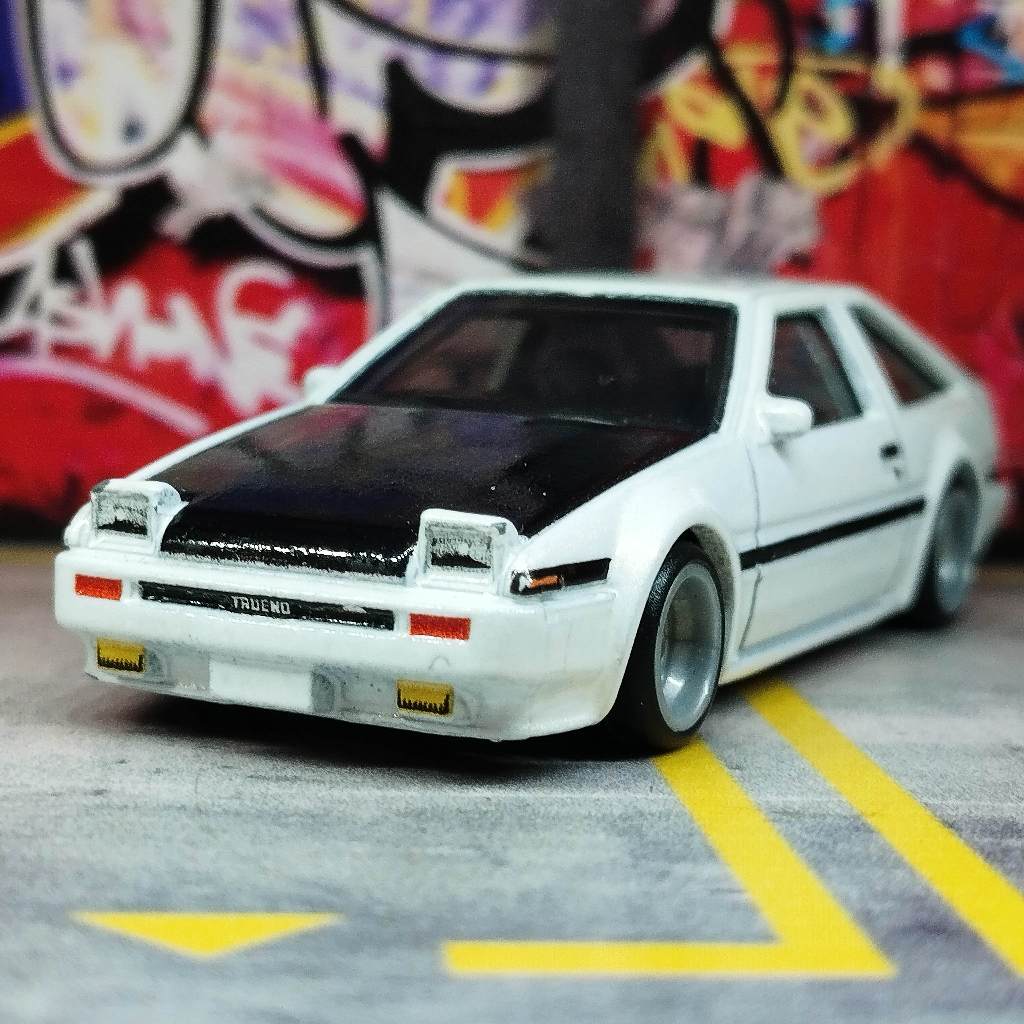 Hot Wheels Loose JDM Toyota AE86 Sprinter Trueno Rubber Tires Base Iron ...