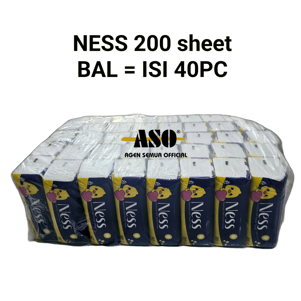 [ BAL ] Tissue tisu NESS 200 sheet 2ply facial tissue 2ply ( ISI 40 ) - Gambar 2