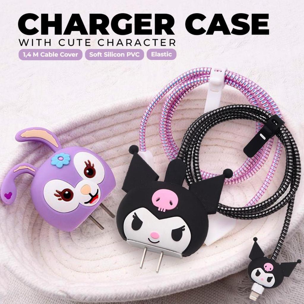 Matei Silikon Case 3D Kartun Lucu Pelindung Kepala Charger 18/20 W Pelindung Kabel - Gambar 3