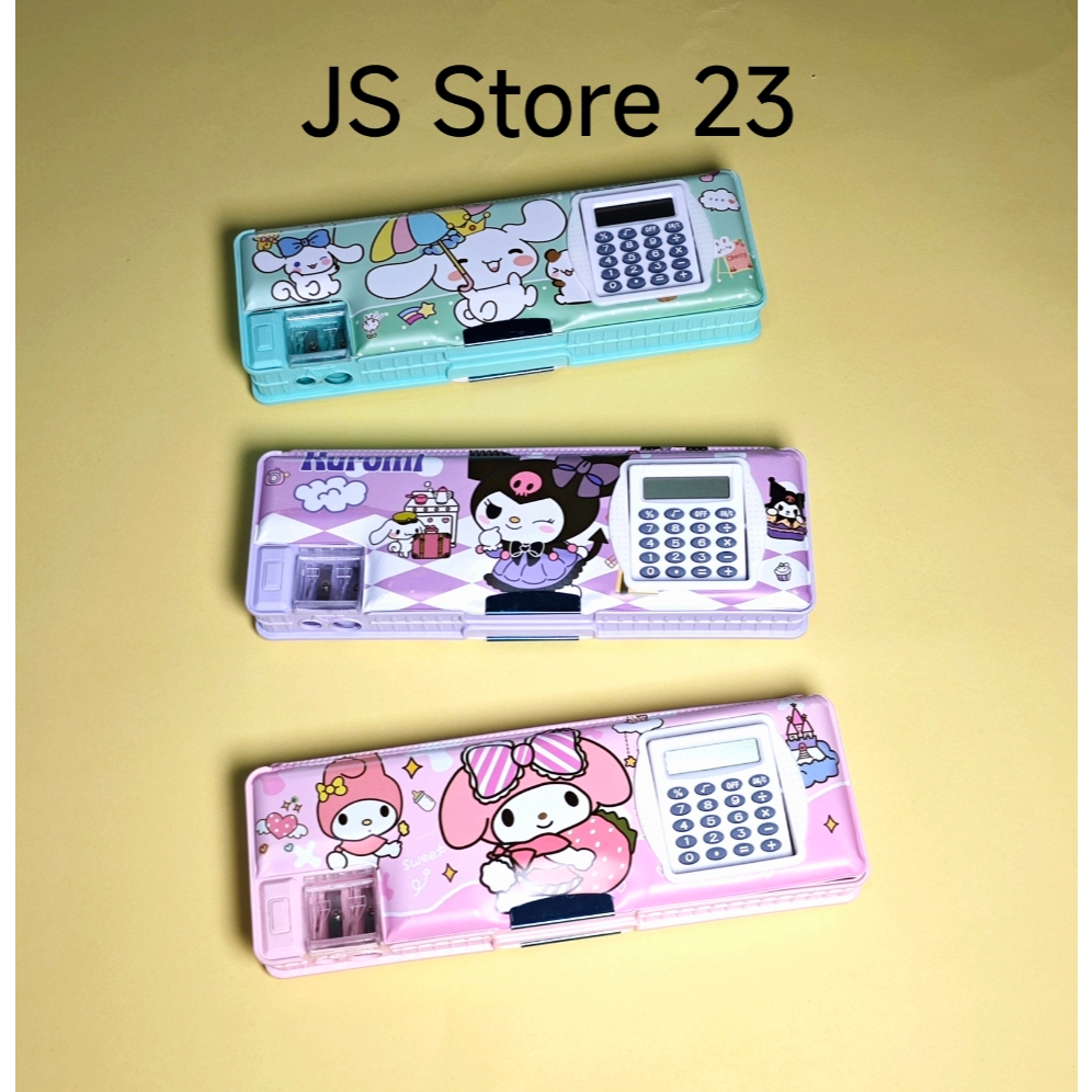 2-sided Magnetic Pencil Case + Calculator Kuromi My Melody Cinnamonroll ...