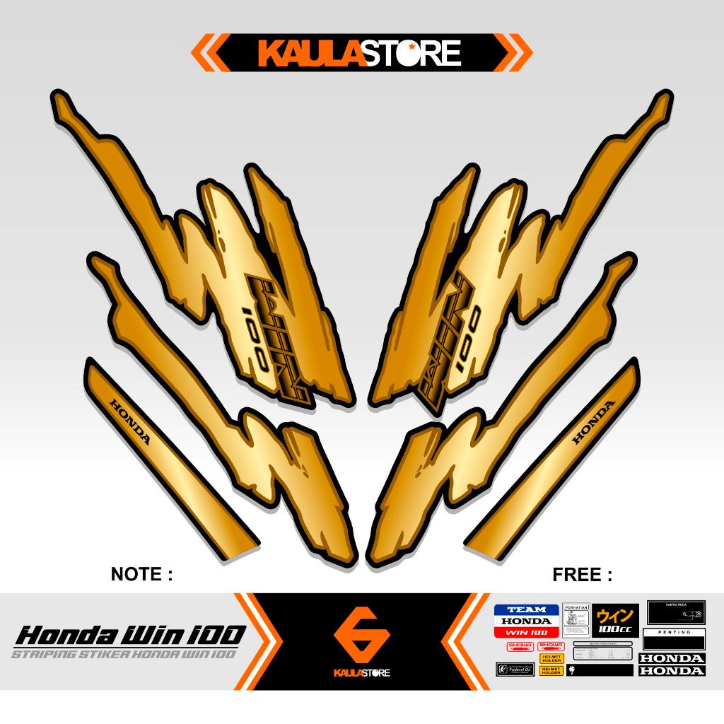 HONDA WIN STRIPING 5 MOTIF/ WIN 100 STICKER/ VIRAL WIN 100 VARIATION ...
