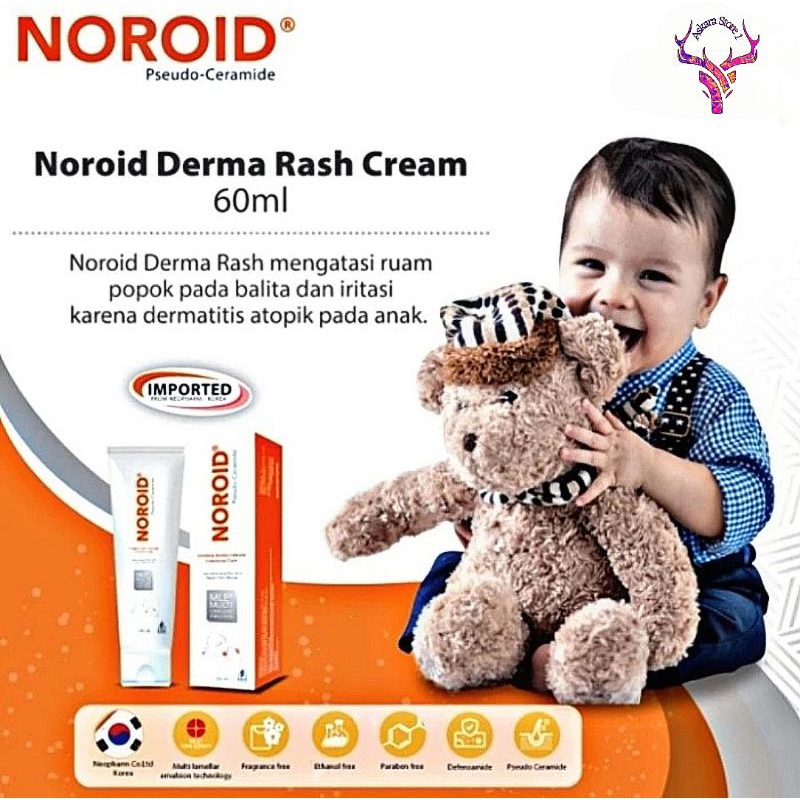Noroid Derma Rash Cream for Children's Skin Moisturizer Treats Dry and  Rashes Children'sPopok 60ml